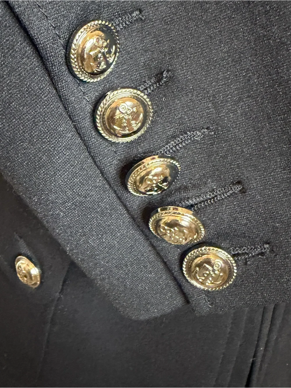 INC Military Band Jacket Black Embellished Beaded Collar Blazer Size XL - Picture 5 of 8